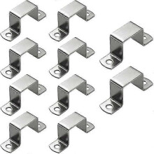(As show, One size) 10 pcs 50*50mm Square oblong tube clamp, Stainless steel square tube clamp, U-shaped tube clamp, Horse tube Saddle clamp