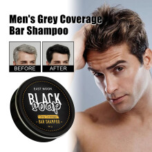 (As show, One size) 3x Grey Coverage Bar Shampoo Hair Darkening Black Soap For Men's Grey Hair Cover
