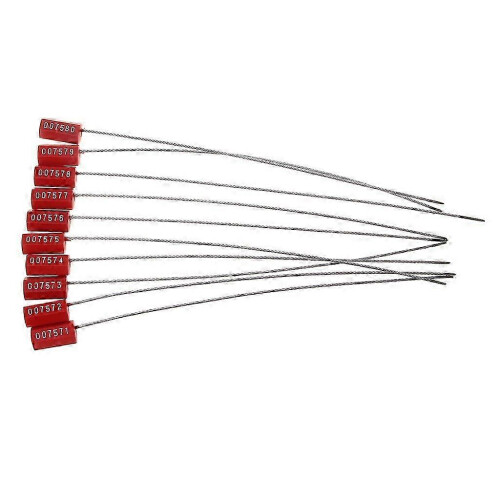 (As show, One size) 10 PCS Pull Tight Steel Wire Seals Adjustable Metal Cable Tamper Evident Tags