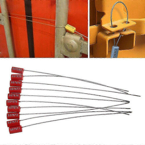 (As show, One size) 10 PCS Pull Tight Steel Wire Seals Adjustable Metal Cable Tamper Evident Tags 2