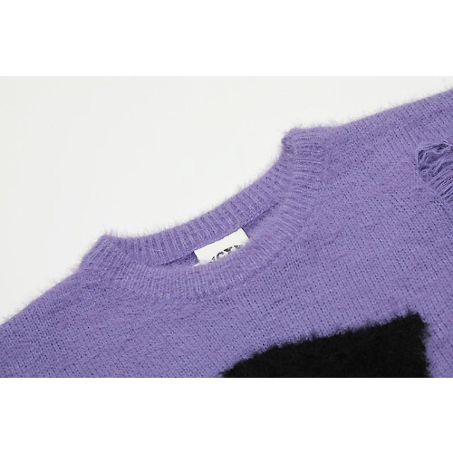 (XL, white) Harajuku Oversized Jumper Sweater Pullover Men Retro Knitted Sweater 2