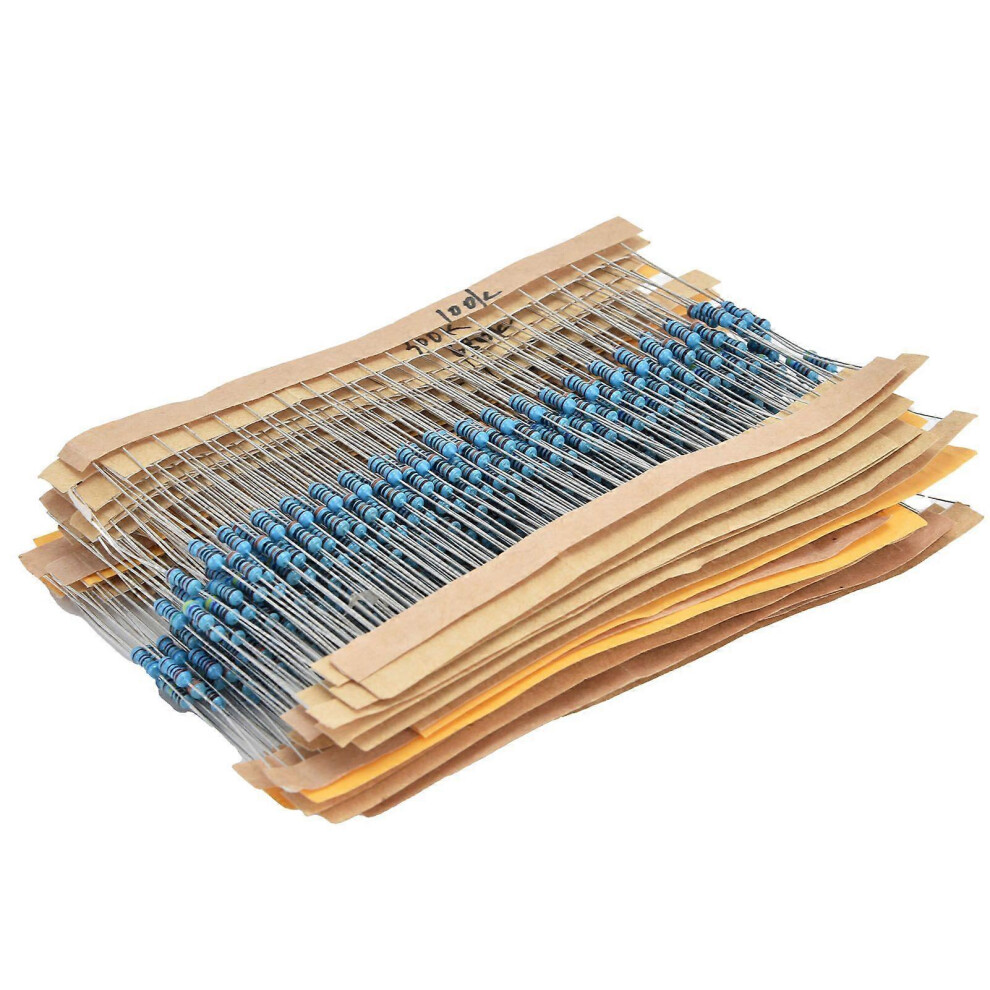 (As Show, One Size) 600Pcs Metal Film Resistors 30 Values 101M 1/4W 1 Resistor Assortment For Diy Projects 5033941304659
