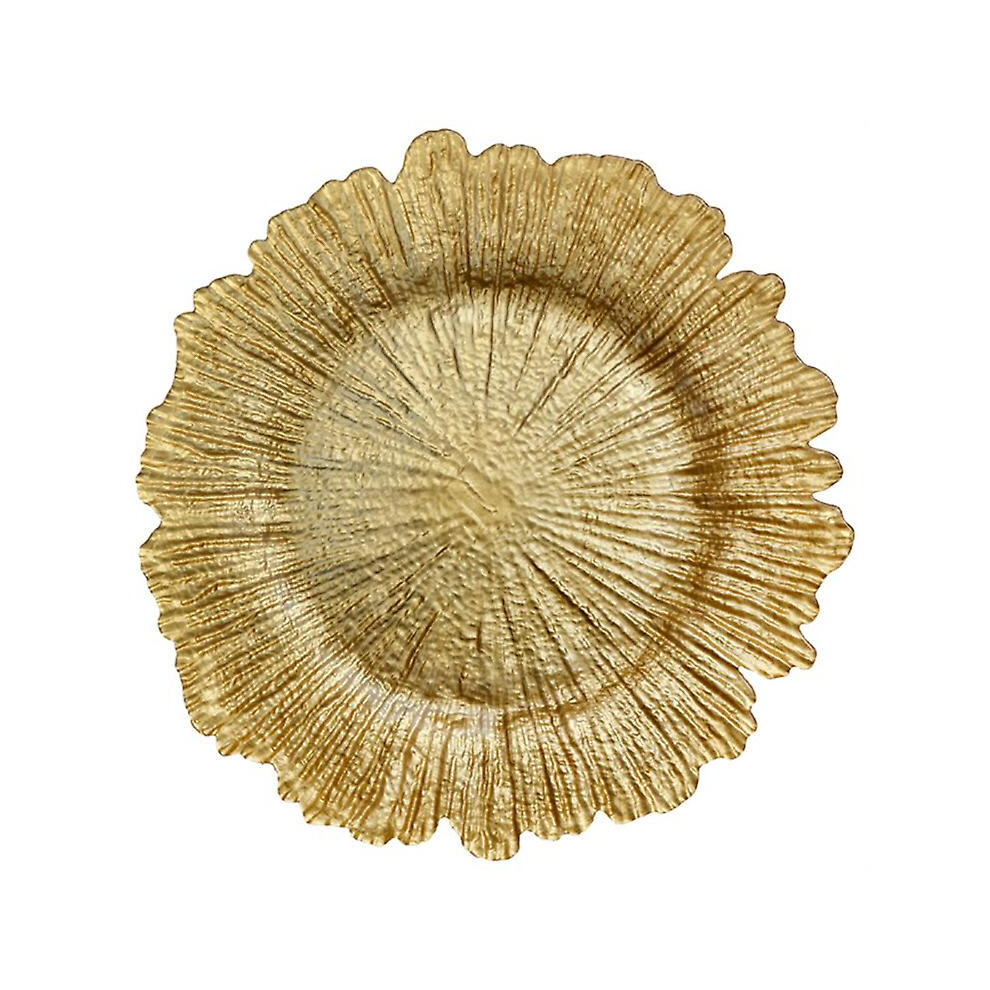 (glod, One size) Weddinggeneral Glass Reef Charger Plate Gold Events Weddings 33cm Diameter-image-OPC-PHJNYT8-NEW