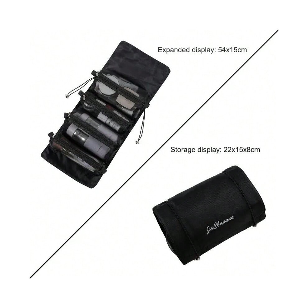 (style 2 bag black) Large Capacity Travel Cosmetic Bag Multifunction Travel Cosmetic Bag Women Toiletries Organizer Female Storage Make Up Case Tool