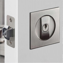 Sliding Door Lock Pocket Door Lock Invisible Recessed Mortise Lock Wooden Door Lock Silver - q36/YY