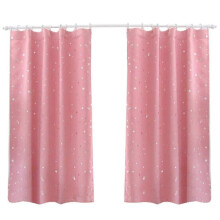 (As show, One size) Full Blackout Polyester Window Curtain Blackout Drape Bedroom Living Room Decor (Pink)