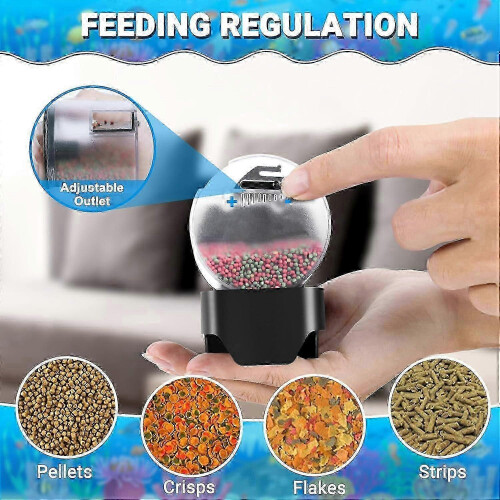 (As show, One size) Aquarium Fish Feeder, Multifunctional Adjustable Automatic Fish Feeder 1