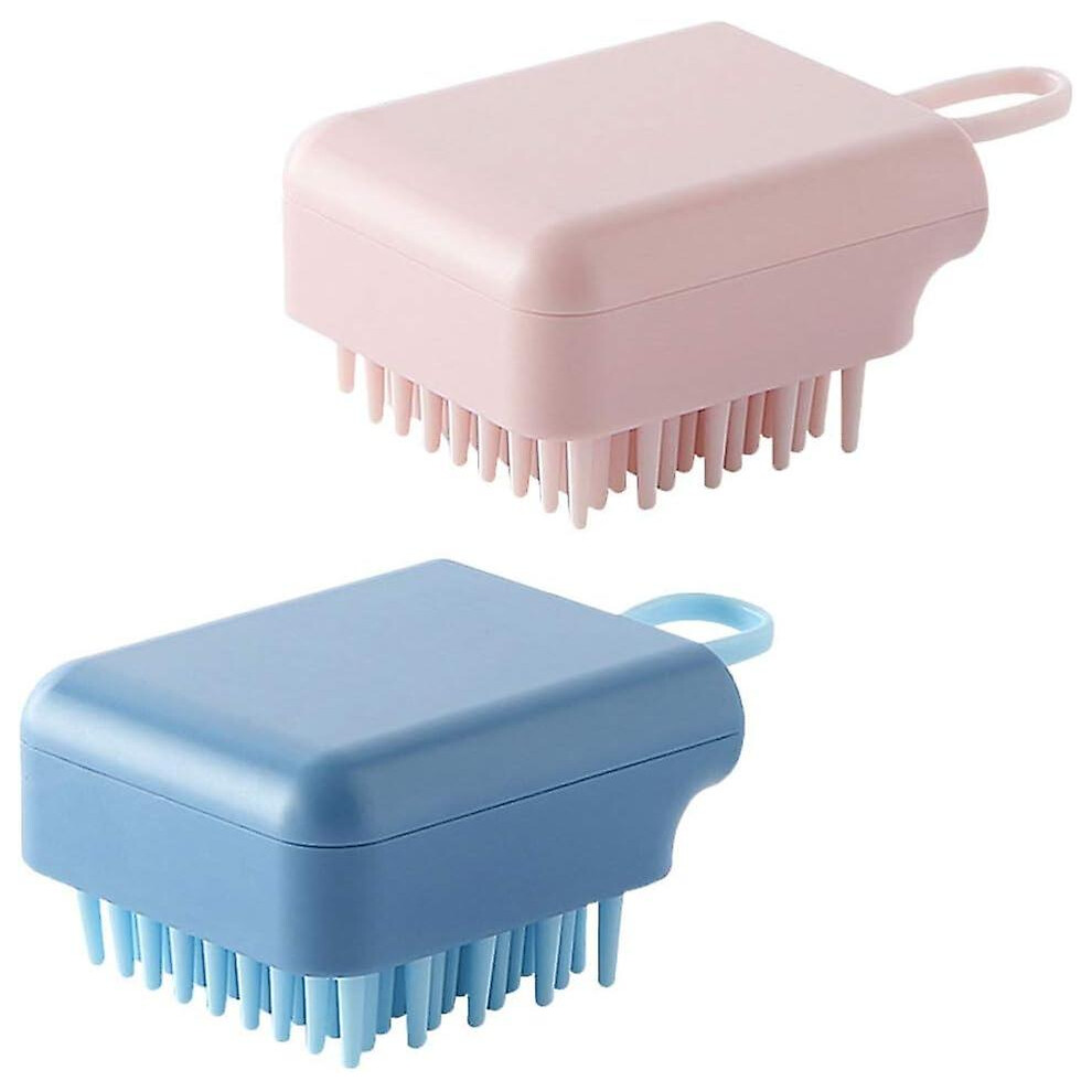 Photos - Other Hand Tools Kikidex  Silicone Scalp Massaging Shampoo Brush Body Massager Brush Head Scrubber For Home Use(2pcs, Pink, Blue) (As show, One size)