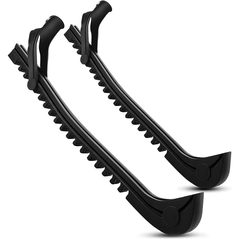 (As show, One size) Ice Skate Blade Protectors,universal Ice Skate Blade Cover Hockey Skate Guards With Adjustable Buckle For Skating(1 Set, Black)