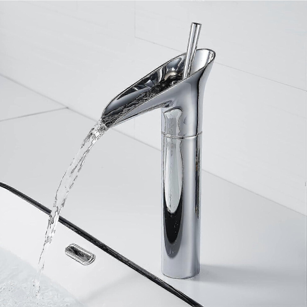 (As Show, One Size) Basin Faucet, Waterfall Mixer Taps For Bathroom, Hot And Cold Adjustable Basin Mixer Tap, Chromed Brass 5033941349681