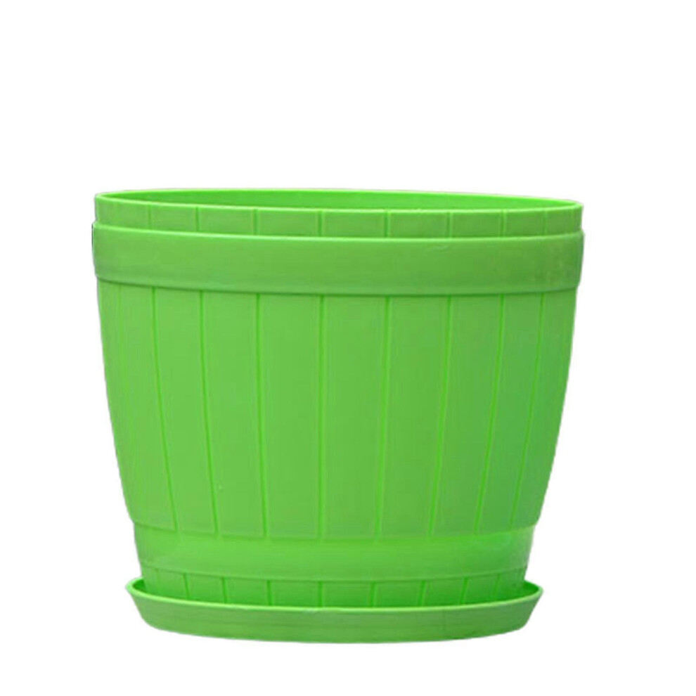 (S, White) Ceramic-like Flower Succulent Plant Pot - Planting Holder with Tray-image-OPC-PHJPBKX-NEW