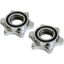 (As show, One size) Standard Star Locks 25 Mm For Dumbbell Bars(2 Pcs, Silver)