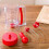 (As show, One size) Handheld Manual Pancake Cupcake Batter Mixer Dispenser Blender Machine Baking Kitchen Tool(1 Pcs, Red) 3