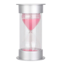 (As show, One size) Silver Pink Hourglass Sand Clock Timer 25 Minutes Sand Glass Desk Decoration Toy