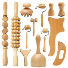 (13pcs) Wood Therapy Massage Tools Lymphatic Drainage Massager Kit-maderoterapia Kit