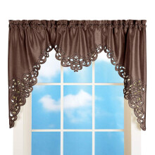 Collections Etc Eleganter Scroll Fenster Valance Schokolade 58" X 36"