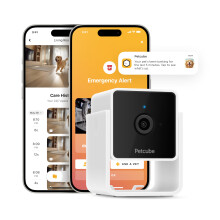 Petcube Cam | WLAN-Haustier- und Sicherheitskamera f  r den Innenbereich mit Telefon-App, Haustiermonitor mit 2-Wege-Audio und Video, Nachtsicht,