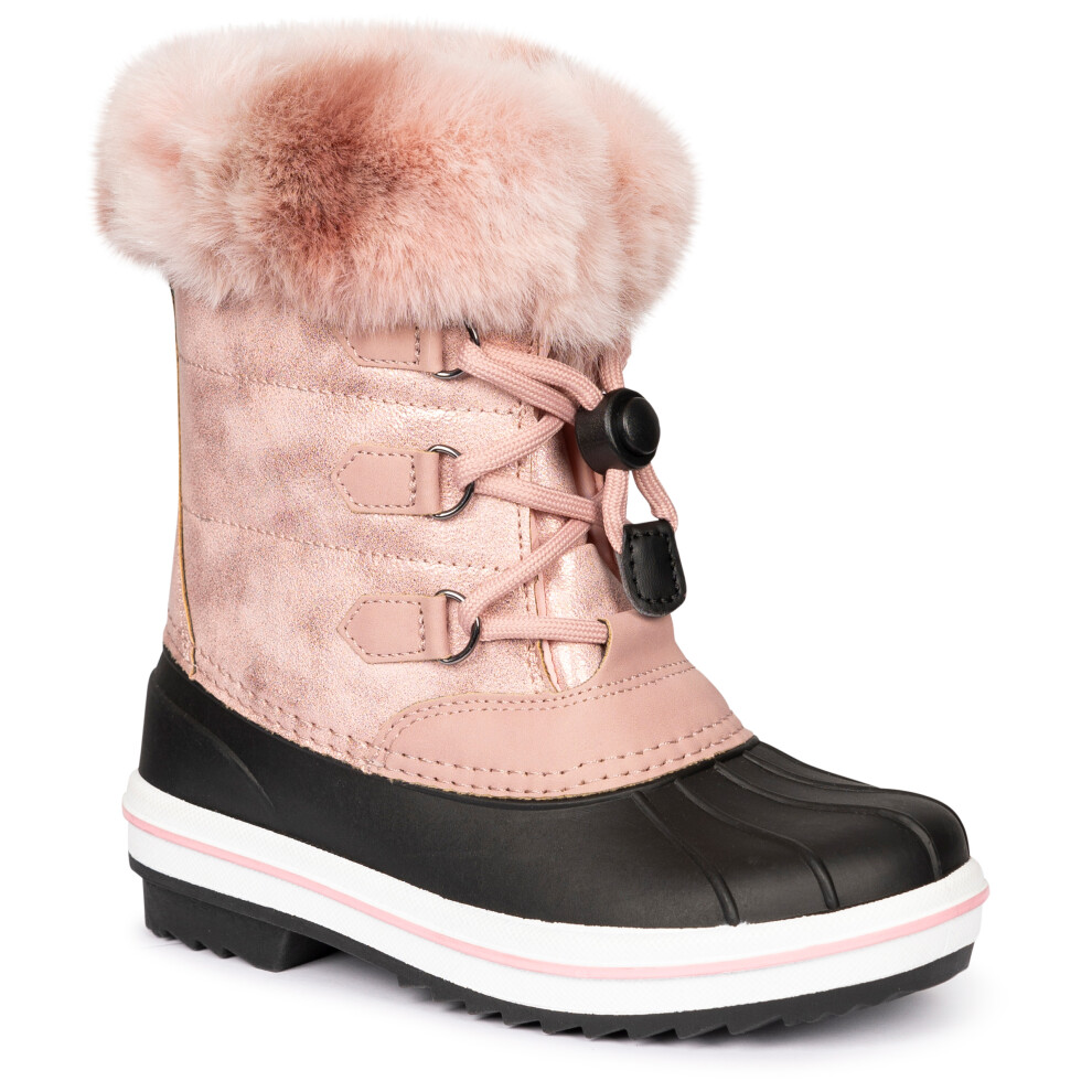 (29, Pink) Trespass Unisex Kids Snowboot Faux Fur Trim Eiry