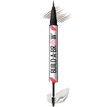 Maybelline Build-A-Brow 2-i-1 brynpenna + Sealing Gel för naturligt fylligare bryn i djupbrun, 24 h vattentät