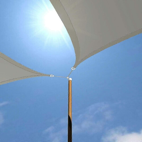 2x2x2 M Hdpe Dreieck Sonnenschutz - Balkon Garten Abdeckung Grau 2
