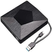 Externes Blu-Ray-Laufwerk mit 3D, USB 3.0 & Typ-C - für Mac/Windows, ultradünn (schwarz)