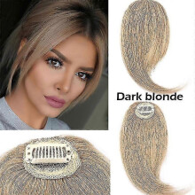 (darkblonde) Clip In Bangs Remy Human Hair Bangs Clip In French Bangs Side Part Bangs