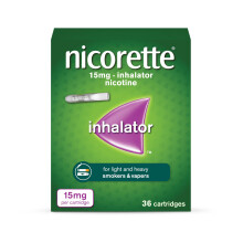 Nicorette 15mg Inhalator (36 Cartridges), Discreet & Convenient Nicotine Inhaler for Quitting Smoking, Smoking Cessation Aid with Replaceable Cartrid