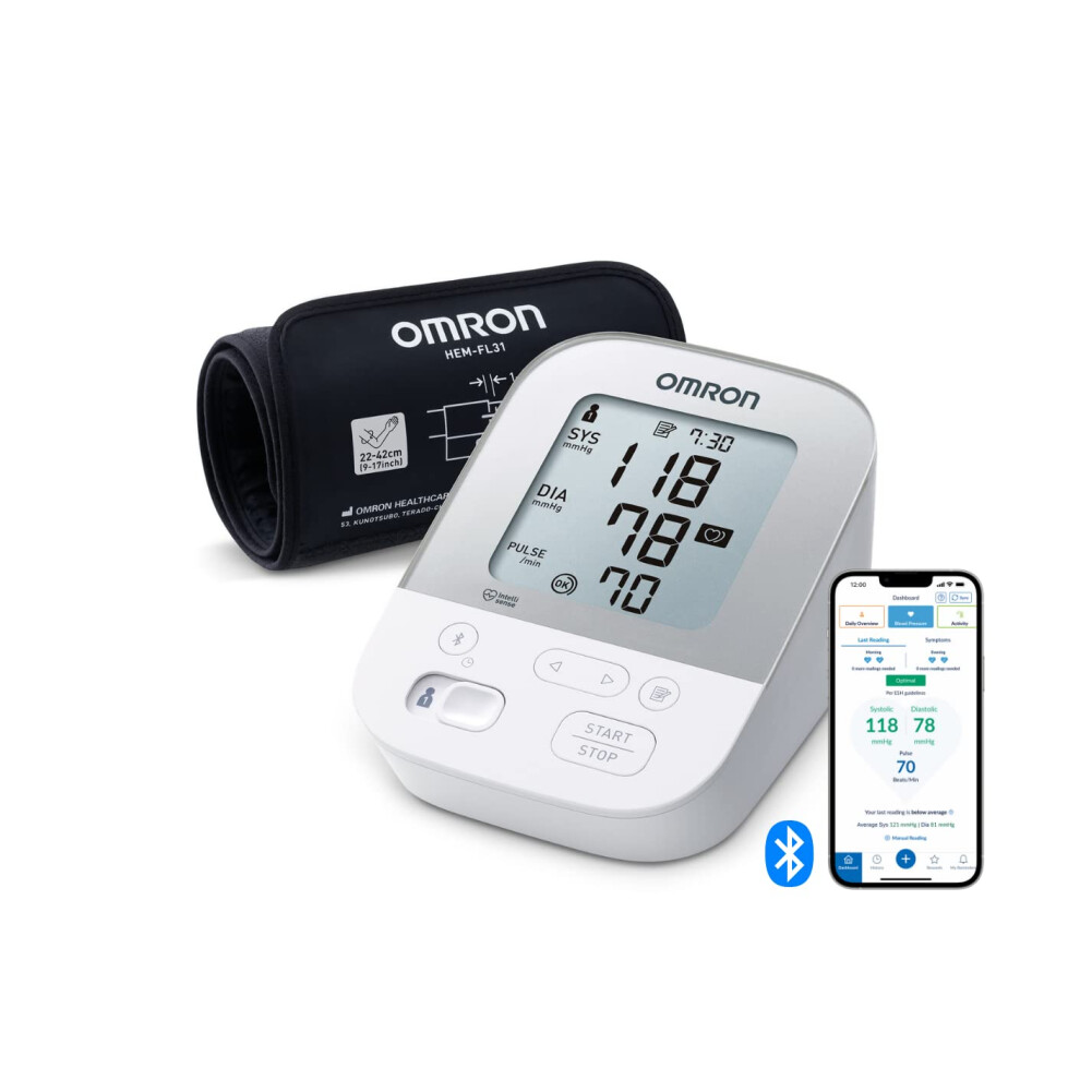 Omron X4 Smart Automatic Upper Arm Blood Pressure Monitor - Clinically Validated Bp Monitor For Use In Diabetics Or During Pregnancy - Bp Machine Wit