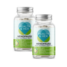 Health & Her Menopause Supplements for Women - Multi-Nutrient Wellbeing Support - Wellbeing for Menopause - 2 Month Supply, 120 Capsules - Vegan