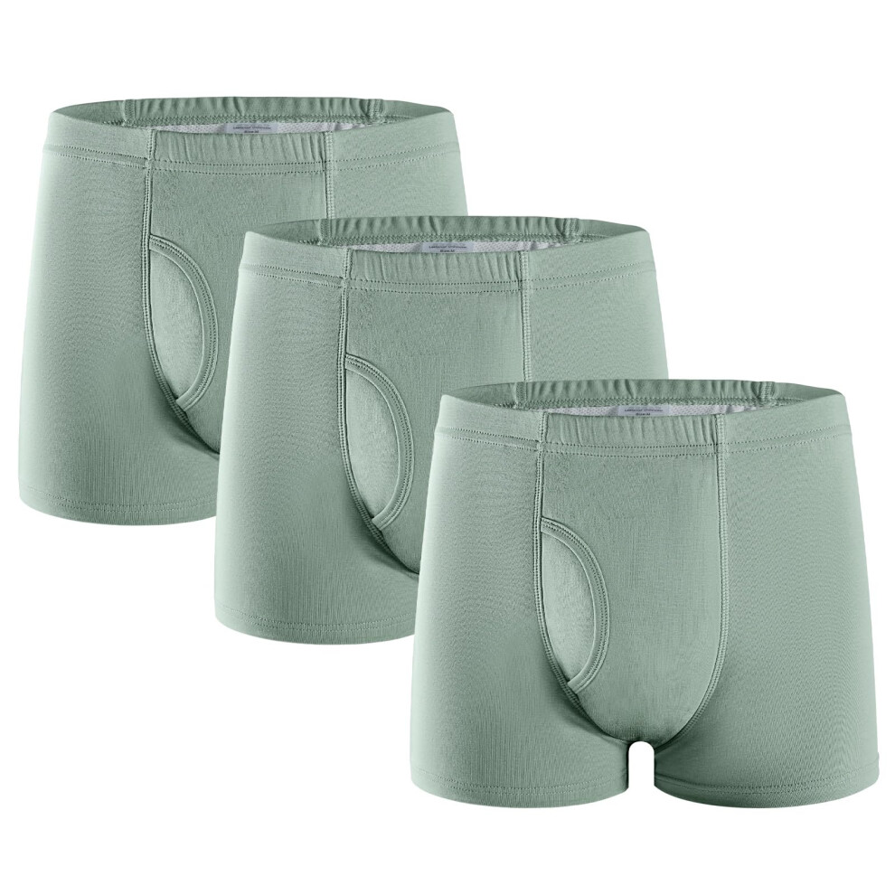 3 Pcs Men's Incontinence Pants Incontinence Boxer Brief with Absorbent Pad 300 ML Urine Volume Cotton Washable Reusable Leakproof Incontinence Pants