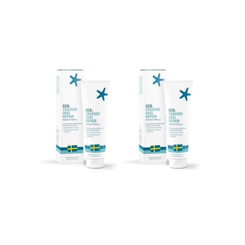 CCS Cracked Heel Repair Cream- Visible Results in 3 Days for Heels and Very Dry Feet, Contains 25% Urea Lactic Acid, Clinically Tested, 125 ml (Pack