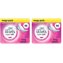 Lil-Lets Super Soft Ultra Thin Period Pads-96 Count, Long Absorbency, with Wings, (Packs of 8) 12 Pads-Bulk Pack, Medium to Heavy Period Flow, Unscen