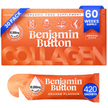 Benjamin Button Marine Collagen Liquid Sachet w/Hyaluronic Acid & Vitamin C | for Hair, Skin, Nails & Joints | 12,000mg High Strength Hydrolysed Coll