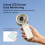 Handheld fan LED display 5000 mAh rechargeable 5 speeds foldable 3 in 1(White) 3