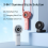 Handheld fan LED display 5000 mAh rechargeable 5 speeds foldable 3 in 1(White) 4