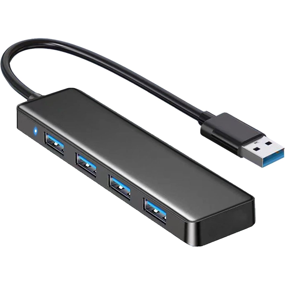 Photos - Card Reader / USB Hub USB 3.0 Hub, 4 Ports For Laptop, Xbox, Flash Drive, Hard Drive, Console, Printer, Camera, Keyboard, Mouse(Black)