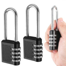 3pcs Resettable Combination Lock 4 Digit Long Shackle Combination Padlock (11.5*4.2*1.8 Cm)