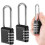 3pcs Resettable Combination Lock 4 Digit Long Shackle Combination Padlock (11.5*4.2*1.8 Cm) 1