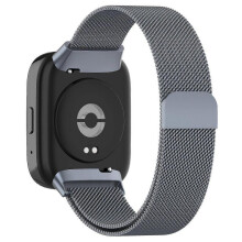 (Xiaomi Redmi Watch 3 Active, Grey) For Xiaomi Redmi Watch 3 Active/Watch 3 Lite Metal Replacement Band Magnetic Milanese Watch Strap