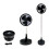 (Black) Cordless Fan Telescopic Folding Cooling Wireless Portable Rechargeable 1