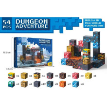 (Blue) Minecraft Snow Ice Jungle Christmas Series Magnetic Cube Toy Blocks Building