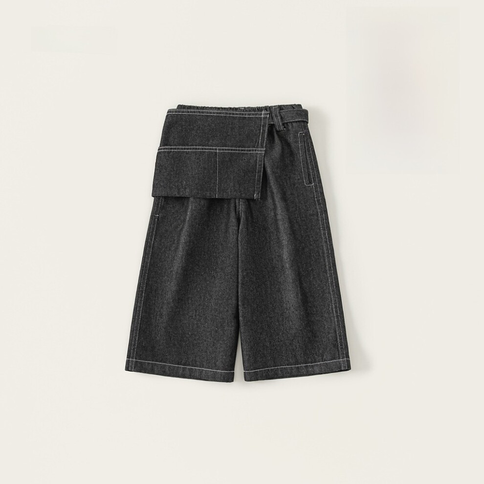 (Pant, 110cm) Knitted Striped Fashion Vest Jacket Denim Pants Children Casual Set Piece Three-image-OPC-PHJPTH5-NEW