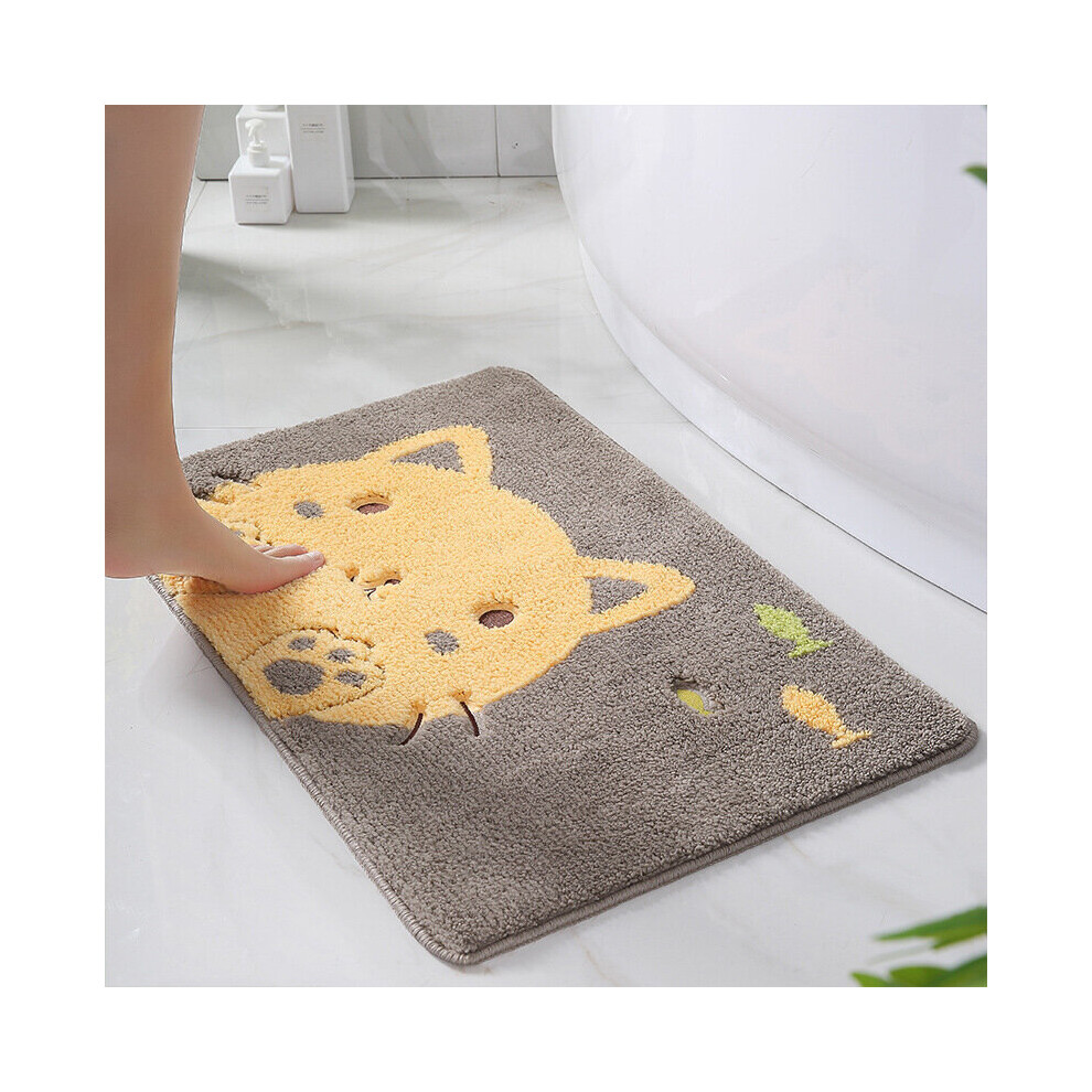 Naughty Cat - Gele badmat, antislip badmat, zachte en huidvriendelijke badmat, wasbare badmatten, 38x58cm
