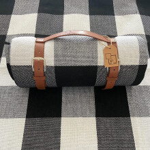 Zwart-wit - Waterdichte picknickdeken 200x200, Tafelkleed voor een picknick - Waterdichte picknickdeken