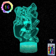 Lámpara LED 3D de acrílico Jinx Arcane, manga, anime, para decoración de dormitorio infantil, luz nocturna,