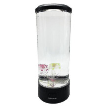 Lámpara de lava LED de medusas USB eléctrica de ambiente redonda con 3 medusas falsas brillantes