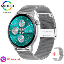 Smart Watch Smart Watch Women_Hopea verkkovyö_AMOLED BT-CALL Watch
