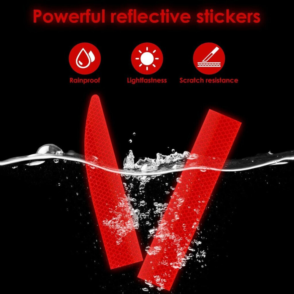 Rood - 5 stuks autostickers Waarschuwingssticker voor rood licht 's nachts reflecterende sticker Reflecterende