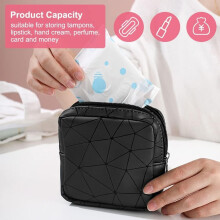 Minibolsas sanitarias de viaje, organizador portátil, de nailon impermeable, color negro y rosa (2 unidades)