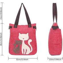Bolsos de mano para mujer (rojos), bolsos cruzados casuales, bolsos de hombro, bolso de compras de lona,